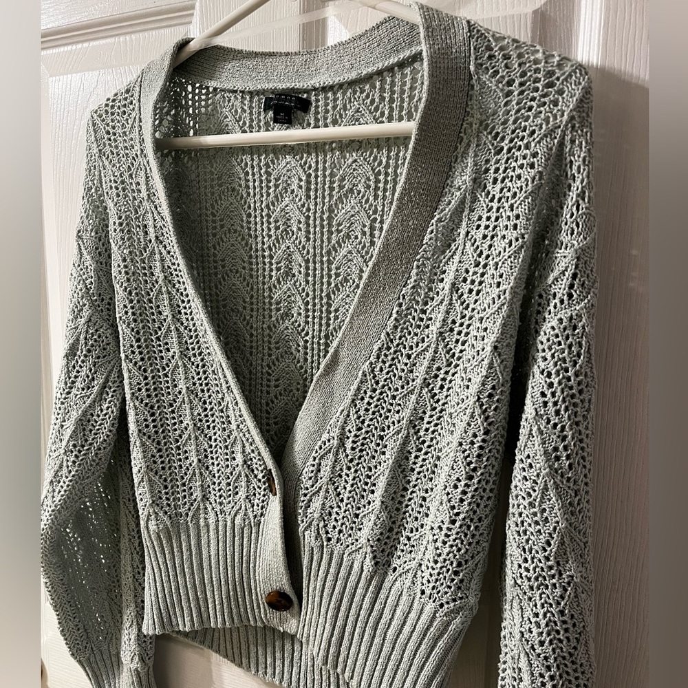 Wild Fable Open Knit Cropped Cardigan; Size: M; Color: Seafoam Green